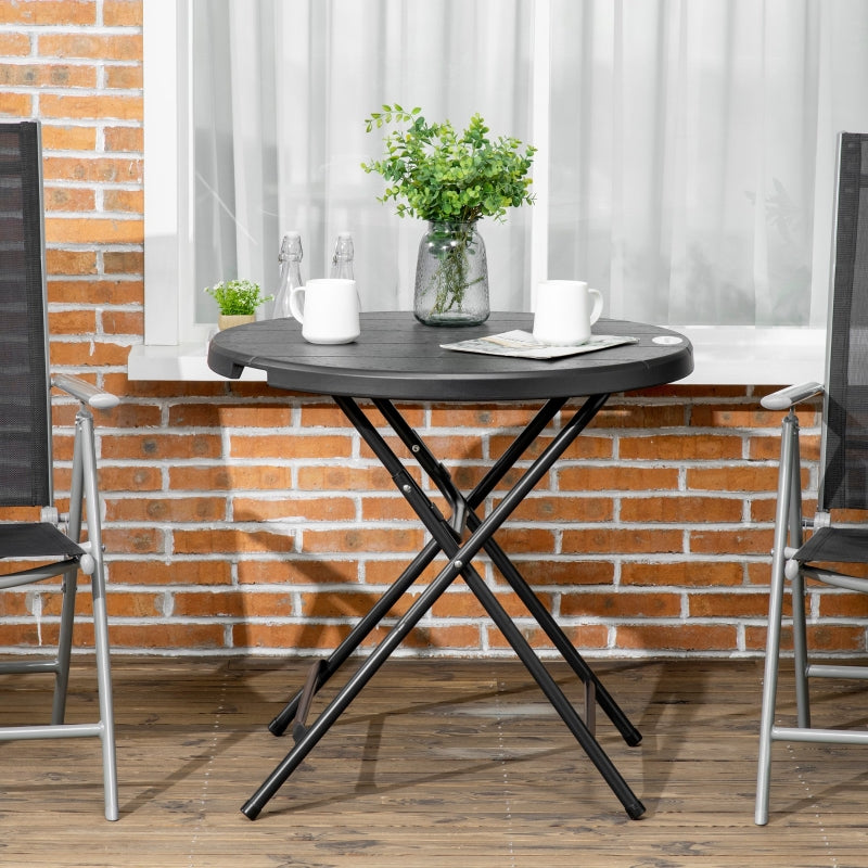 Foldable Round Garden Table- Dark Grey