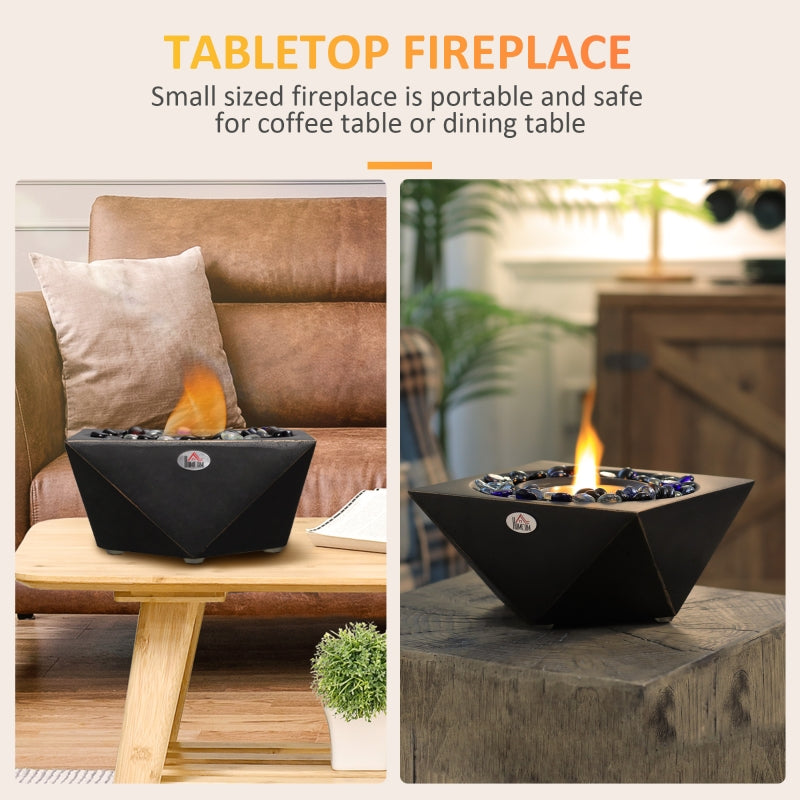 Portable Tabletop Fireplace Black