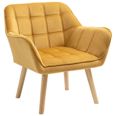 Armchair Accent Wide Arms , Yellow