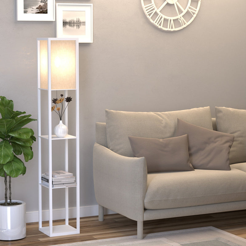 MDF 4-Tier Floor Lamp White