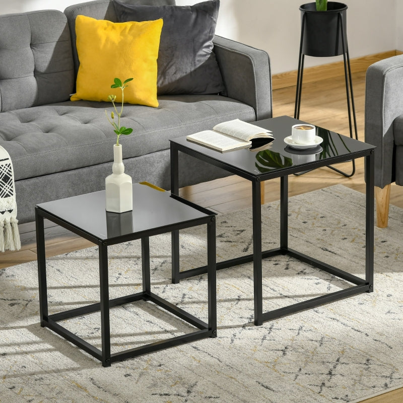 Nest Of 2 Side Tables, Office, Black