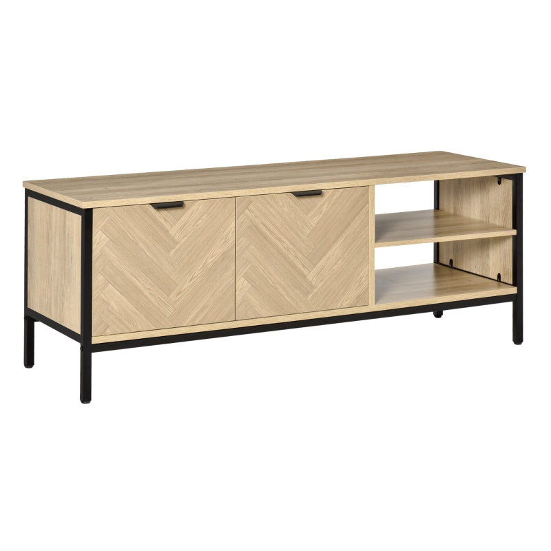 Double Door TV Cabinet Stand , Natural