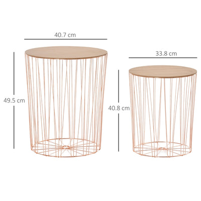 Coffee Tables Set 2 - Rose Gold Color Base