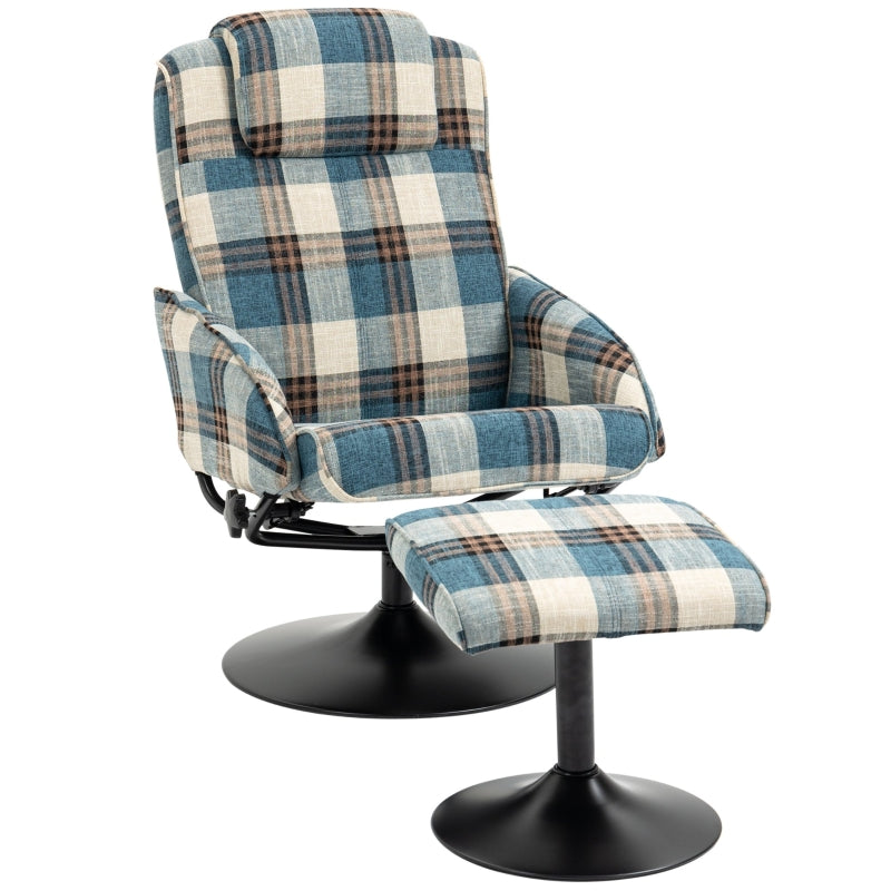 Recliner Chair And Footstool, Multicolour