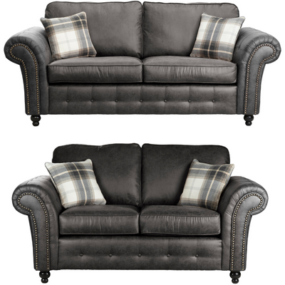 Oakland Faux Leather 2 & 3 Seater Sofa Set