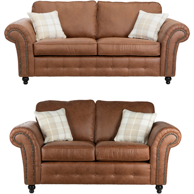 Oakland Faux Leather 2 & 3 Seater Sofa Set