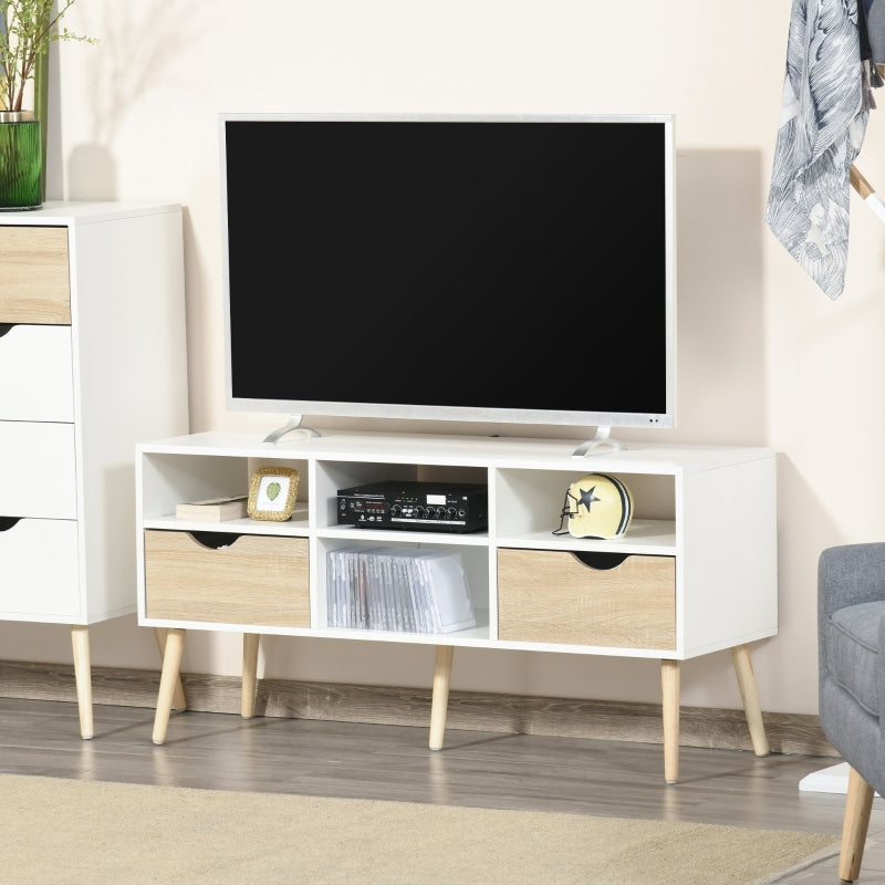 Multi-Storage TV Stand, With Wood Legs