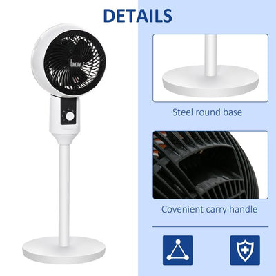 Oscillating Air Circulator Fan With 3 Speed Round Base Carry Handle Home Office