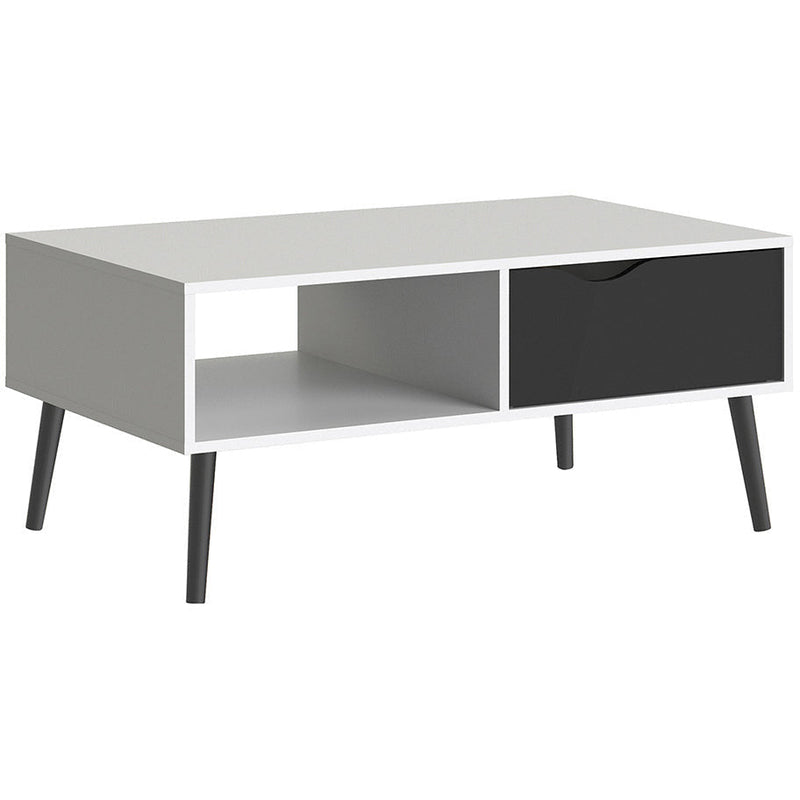 Oswald Black and White 1 Drawer Coffee Table