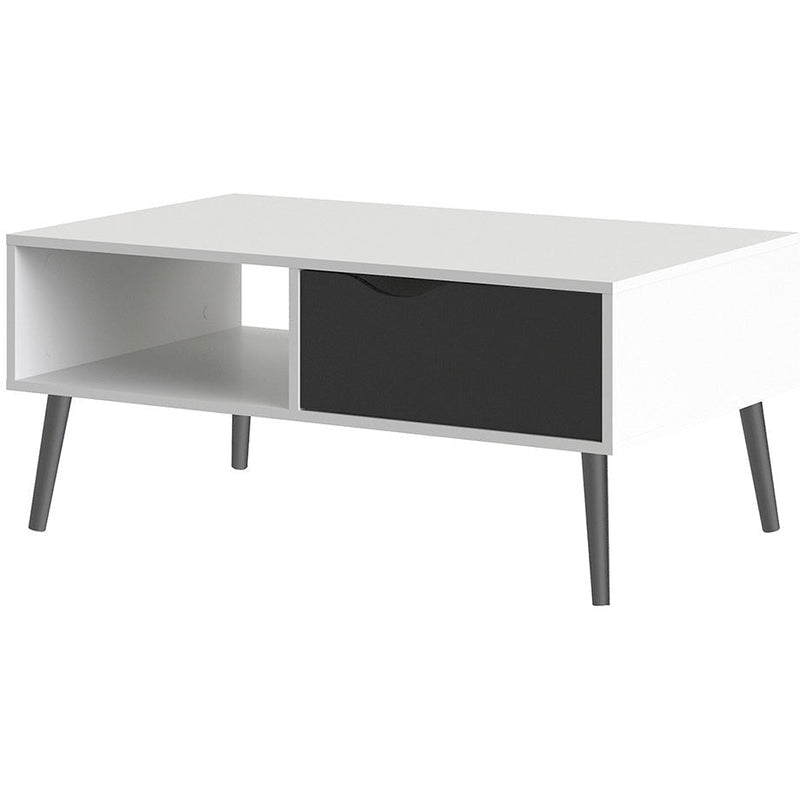 Oswald Black and White 1 Drawer Coffee Table