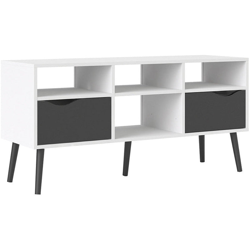 Oswald Black and White 2 Drawer TV Unit