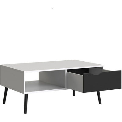 Oswald Black and White 1 Drawer Coffee Table