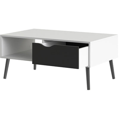 Oswald Black and White 1 Drawer Coffee Table