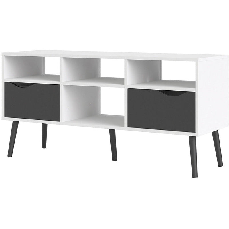 Oswald Black and White 2 Drawer TV Unit