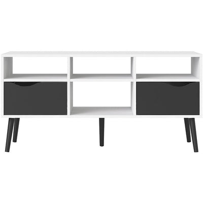 Oswald Black and White 2 Drawer TV Unit