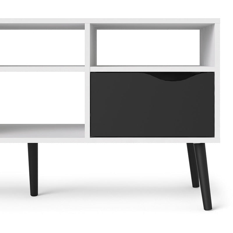 Oswald Black and White 2 Drawer TV Unit