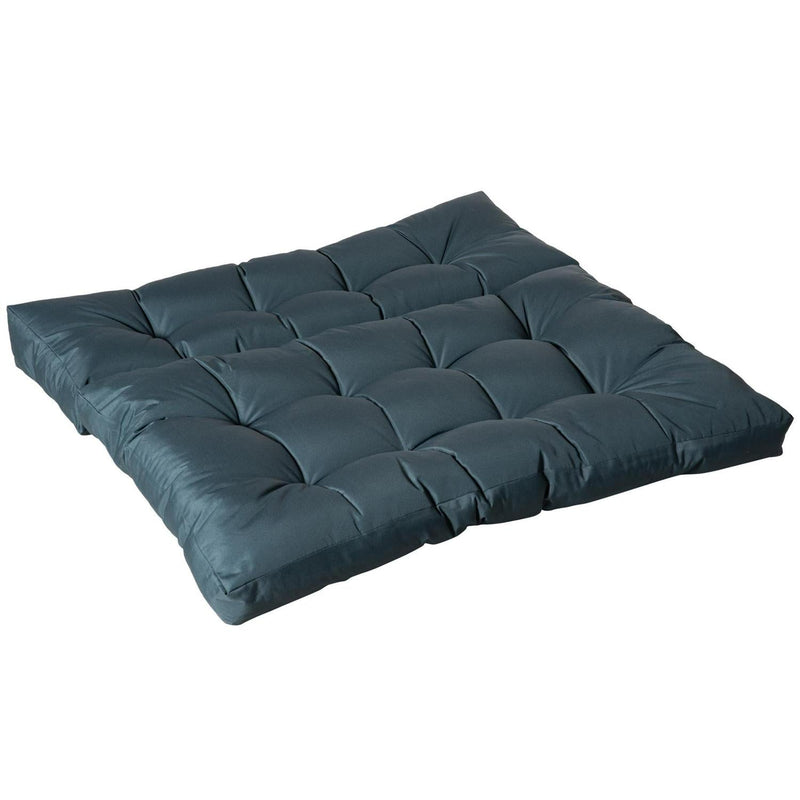 2Pcs Garden Tufted Pallet Cushion Seat- Dark Grey