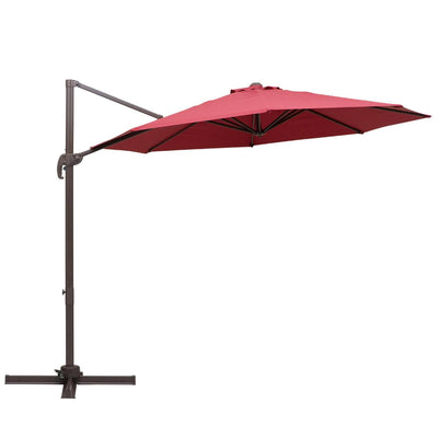 3m Cantilever Aluminium Frame Outdoor Garden Parasol Wine Red