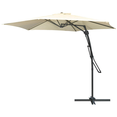 Cantilever Parasol With Easy Patio Umbrella Crank Handl- White