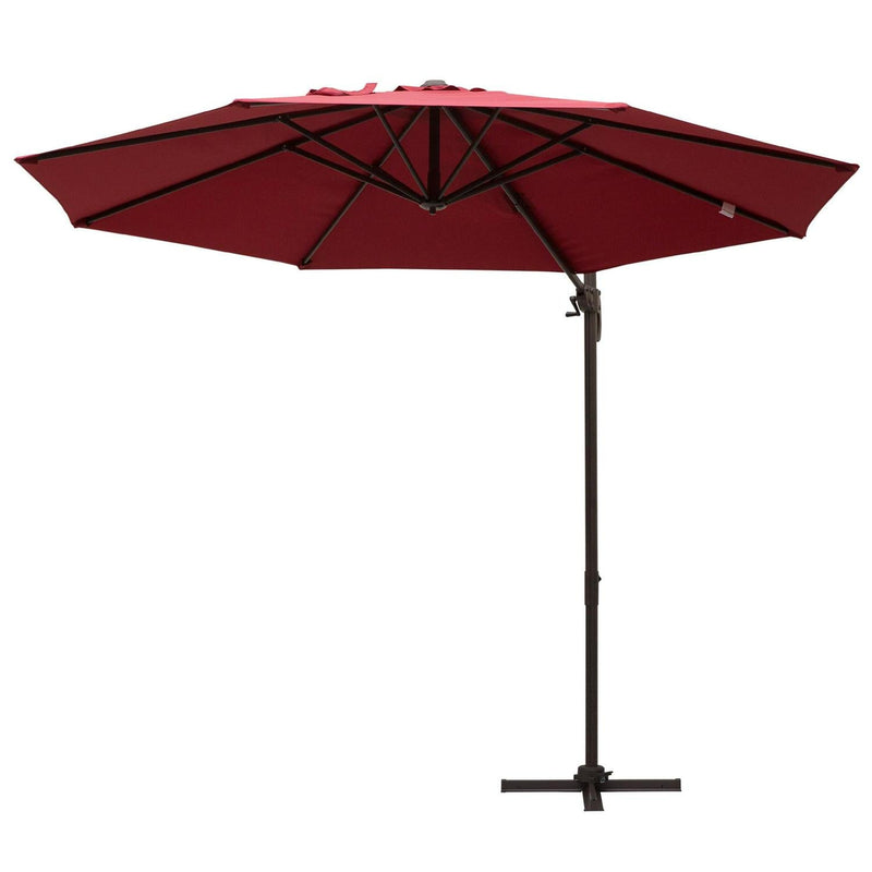 3m Cantilever Aluminium Frame Outdoor Garden Parasol Wine Red