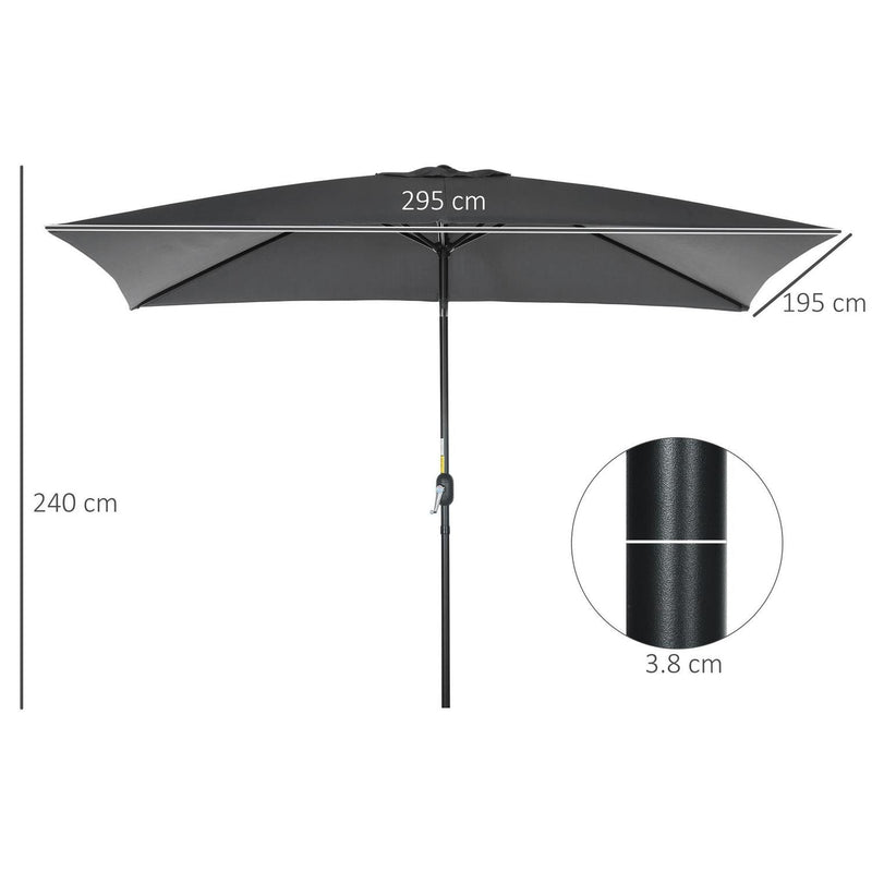 Patio Parasol Garden Umbrellas Canopy - Black