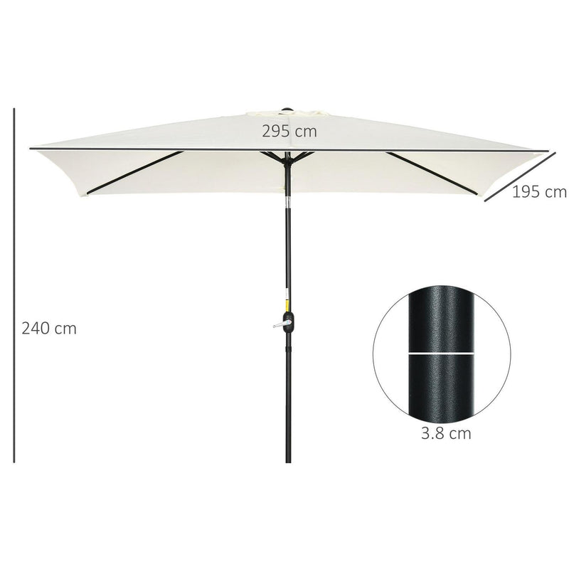 Patio Parasol Garden Umbrellas Canopy - Cream White