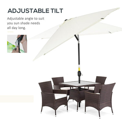 Patio Parasol Garden Umbrellas Canopy - Cream White