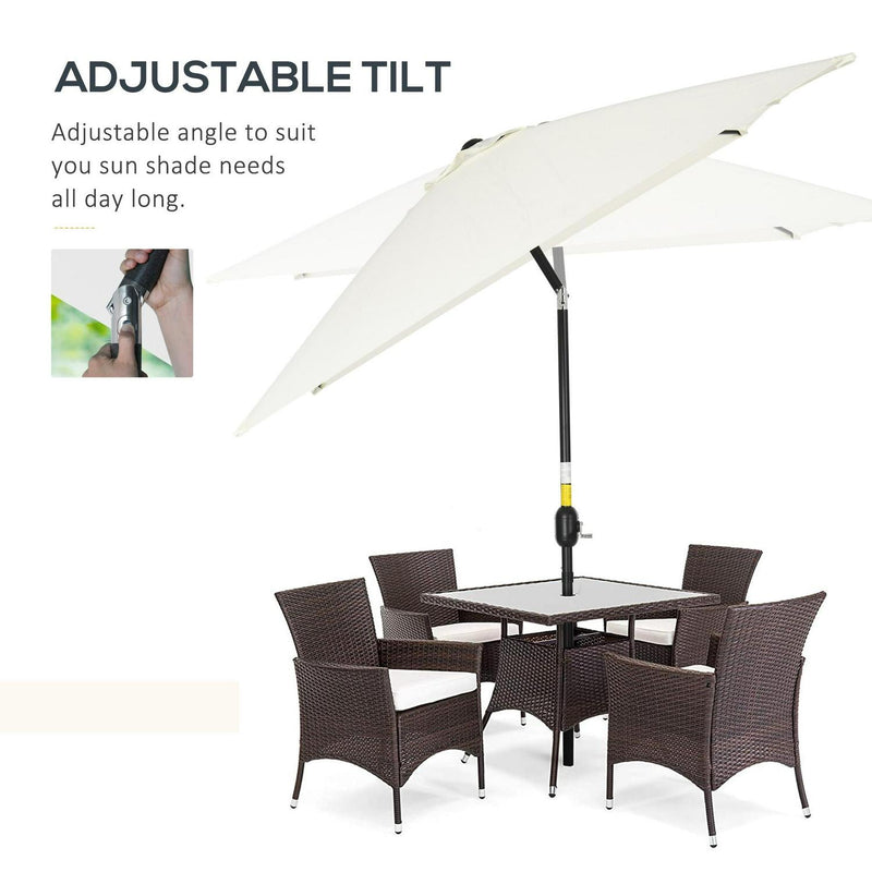 Patio Parasol Garden Umbrellas Canopy - Cream White