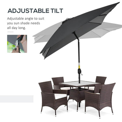 Patio Parasol Garden Umbrellas Canopy - Black