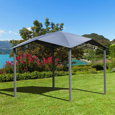 3x3m Patio Gazebo Tent, Steel Frame-Grey