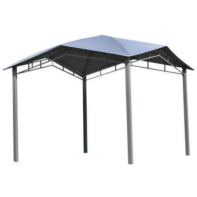 3x3m Patio Gazebo Tent, Steel Frame-Grey