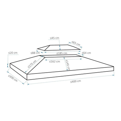 Gazebo Canopy Replacement Cover- Grey (TOP ONLY)