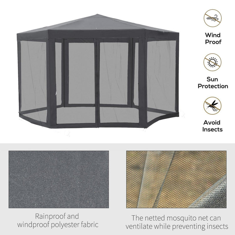 Hexagon Gazebo- Grey