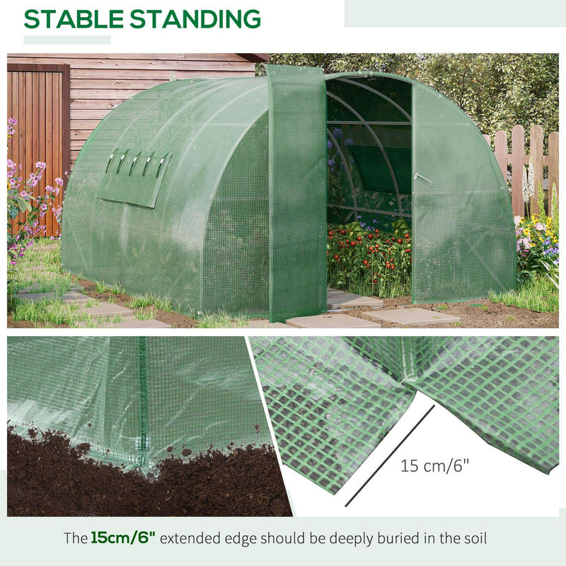 Walk-in Tunnel Greenhouse Hot Steel Frame PE Cover Green (4x3x2)m