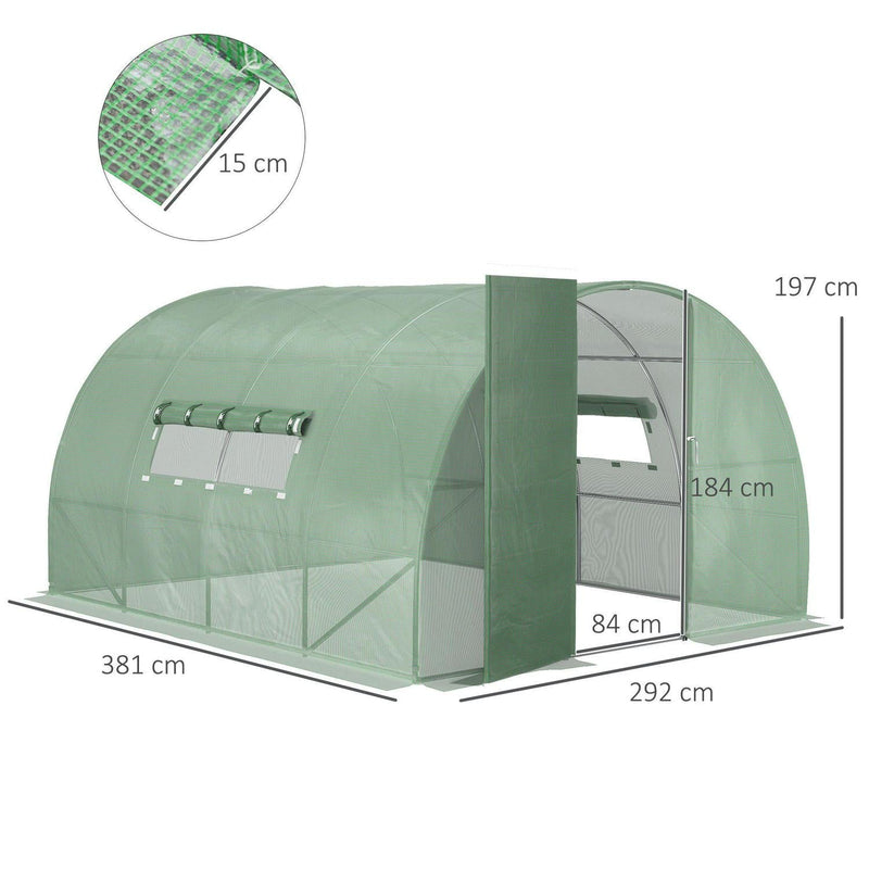 Walk-in Tunnel Greenhouse Hot Steel Frame PE Cover Green (4x3x2)m