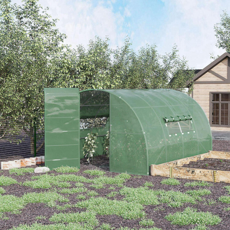 Walk-in Tunnel Greenhouse Hot Steel Frame PE Cover Green (4x3x2)m