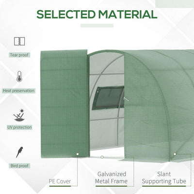 Walk-in Tunnel Greenhouse Hot Steel Frame PE Cover Green (4x3x2)m