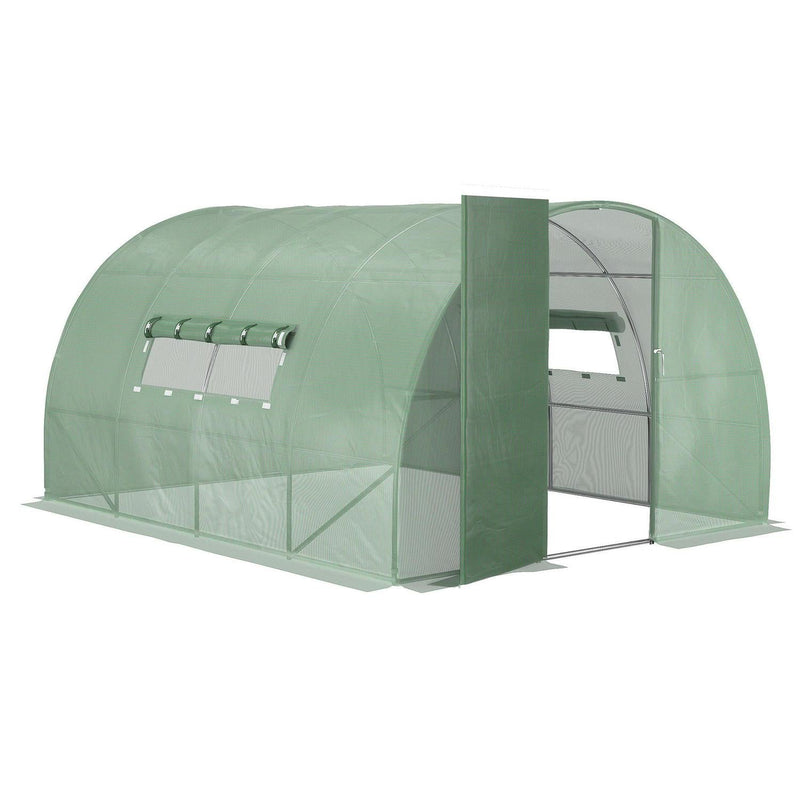 Walk-in Tunnel Greenhouse Hot Steel Frame PE Cover Green (4x3x2)m