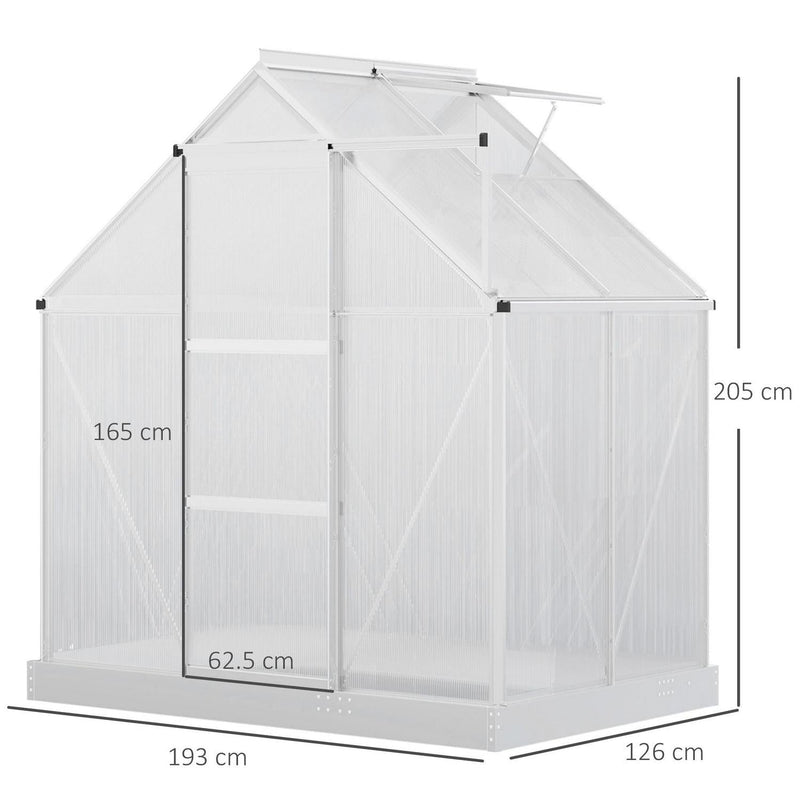 Walk-In Polycarbonate Greenhouse W/ Window Clear (4x6ft)