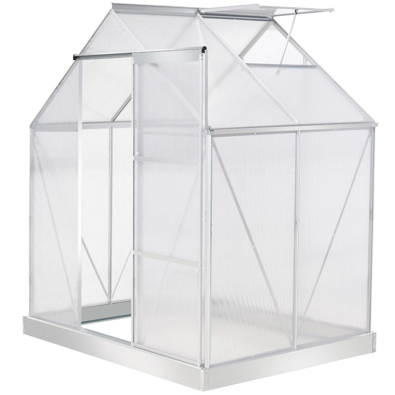 Walk-In Polycarbonate Greenhouse W/ Window Clear (4x6ft)