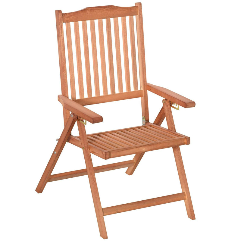 5-Position Acacia Wood Chair, 64Lx55Wx110H Cm