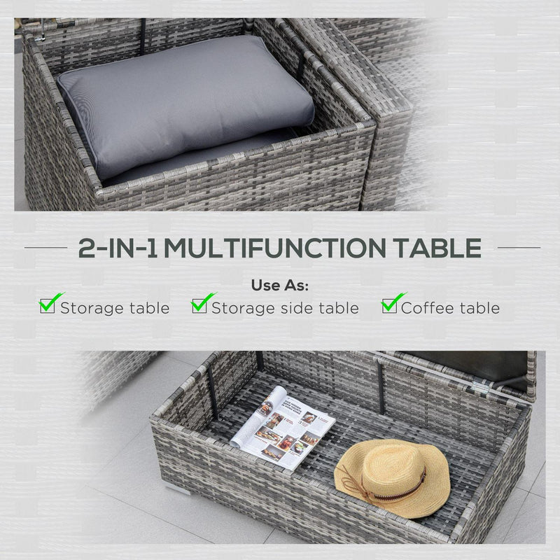 6PCs Rattan Corner Sofa Set Wicker-Grey