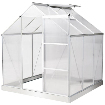 Walk-In Polycarbonate Greenhouse W/ Window Clear (6x6)ft