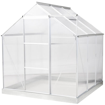 Walk-In Polycarbonate Greenhouse W/ Window Clear (6x6)ft