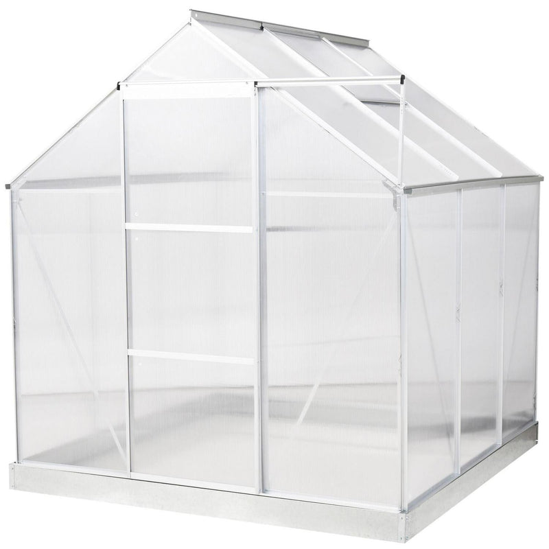 Walk-In Polycarbonate Greenhouse W/ Window Clear (6x6)ft