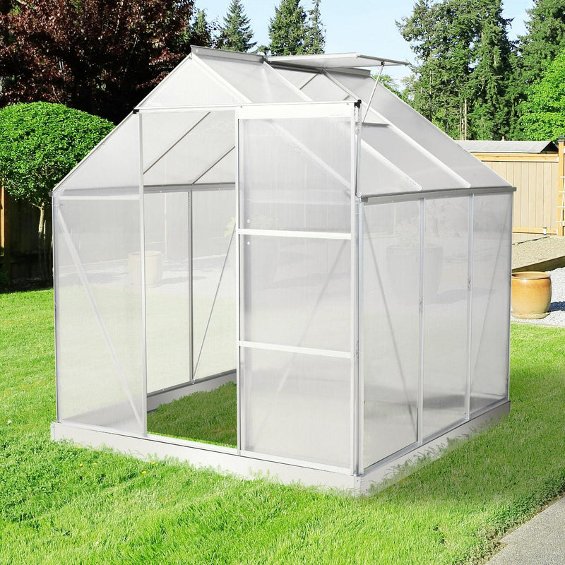 Walk-In Polycarbonate Greenhouse W/ Window Clear (6x6)ft