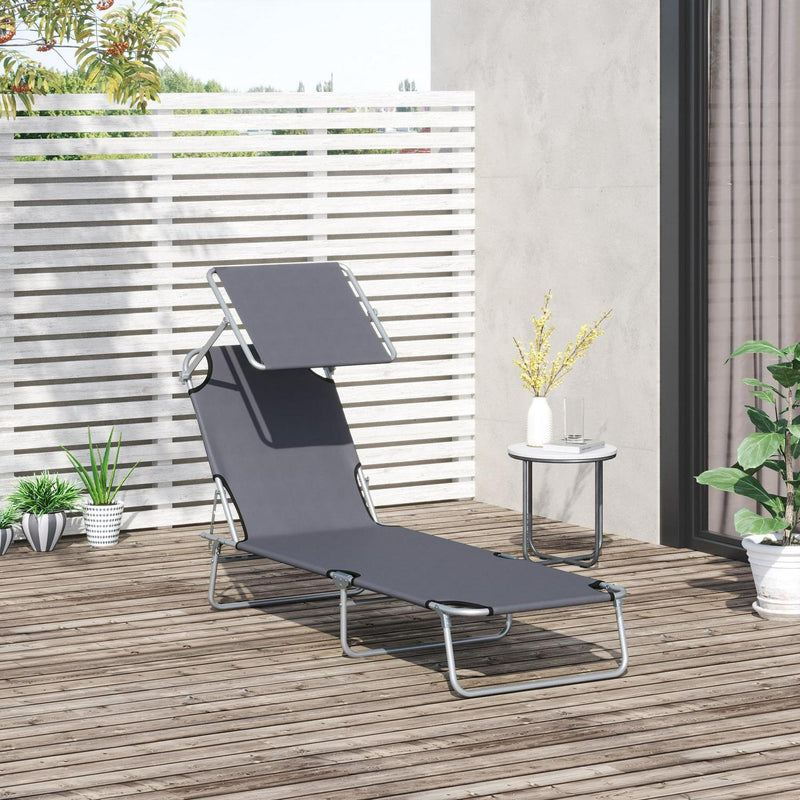 Adjustable Lounger Seat With Shade-Grey