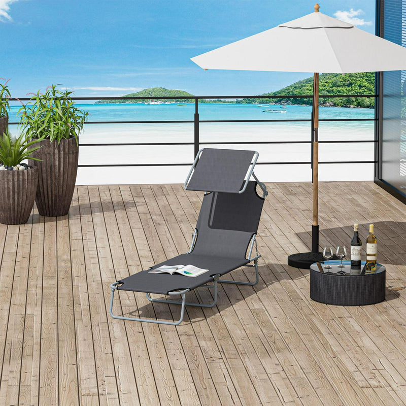 Adjustable Lounger Seat With Shade-Grey