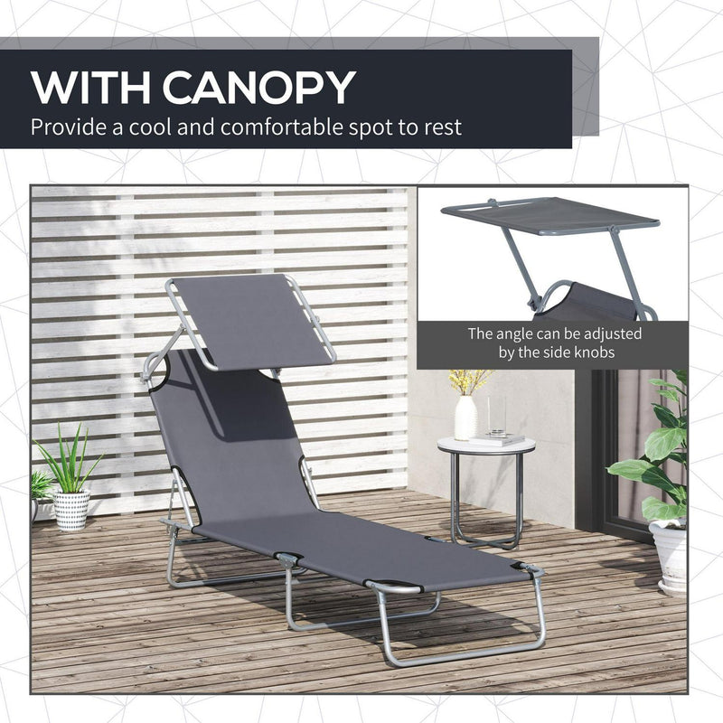 Adjustable Lounger Seat With Shade-Grey