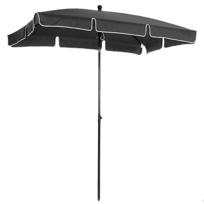 Aluminium Umbrella Parasol, 200Lx125Wx235H Cm-Grey